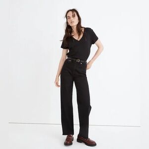 Madewell The Perfect Vintage Wide Leg Jean, Size 28 Petite, Black